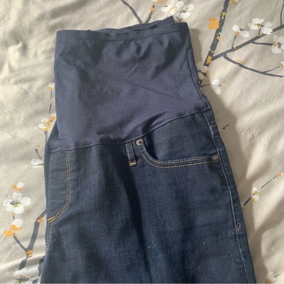 Gap Dark Wash Skinny Maternity Jeans Full Panel - Picture 2 of 7